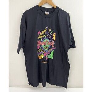 Vintage 90s - Hard Rock Cafe - Cancun Mexico Black Logo Rock Music - Size XL